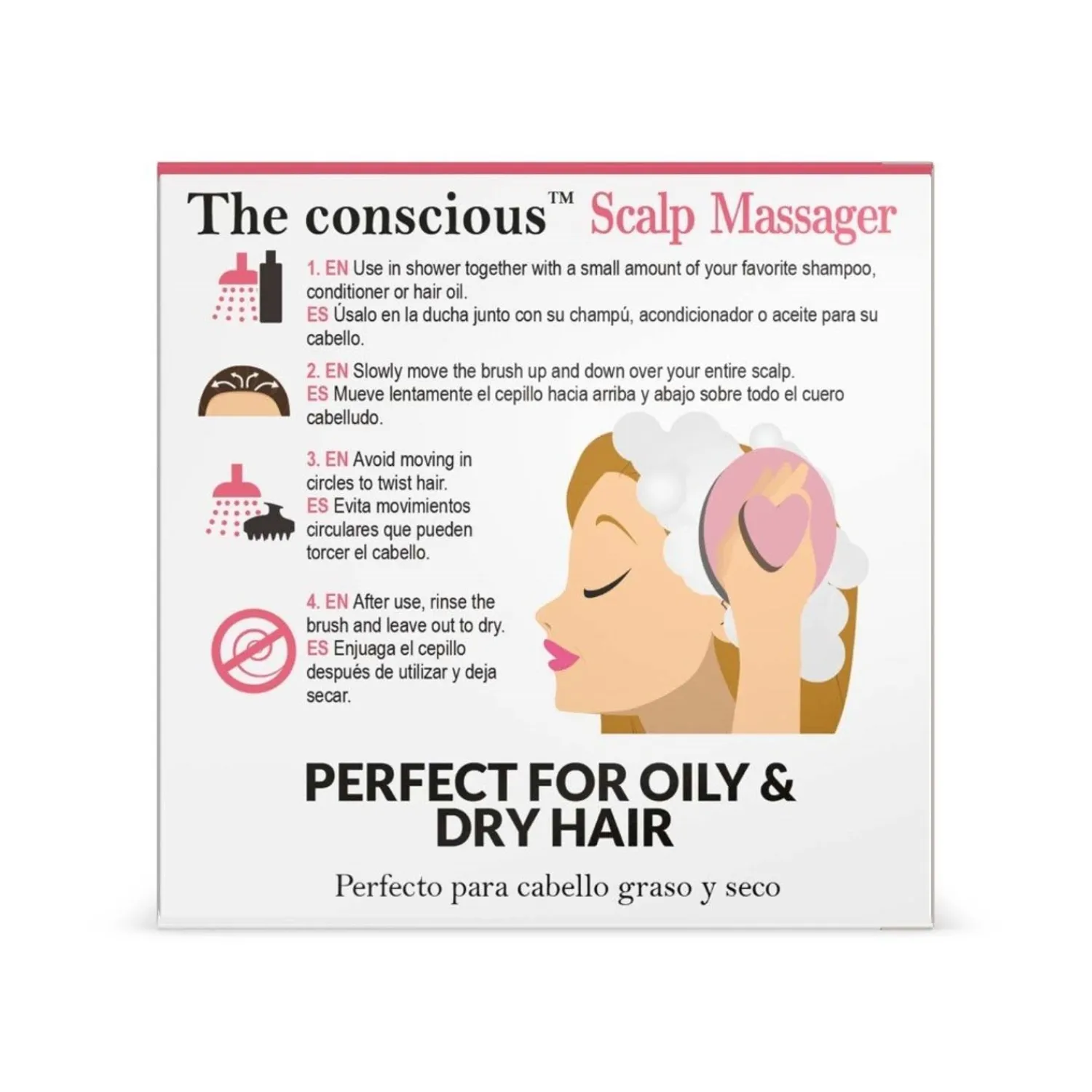 The conscious™ De Bewuste Scalp Massager Shampooing Brush Roze