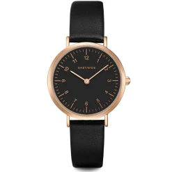 EASTSIDE Quartz Horloge Rosehill In Rosegoud Echt Leer In Zwart