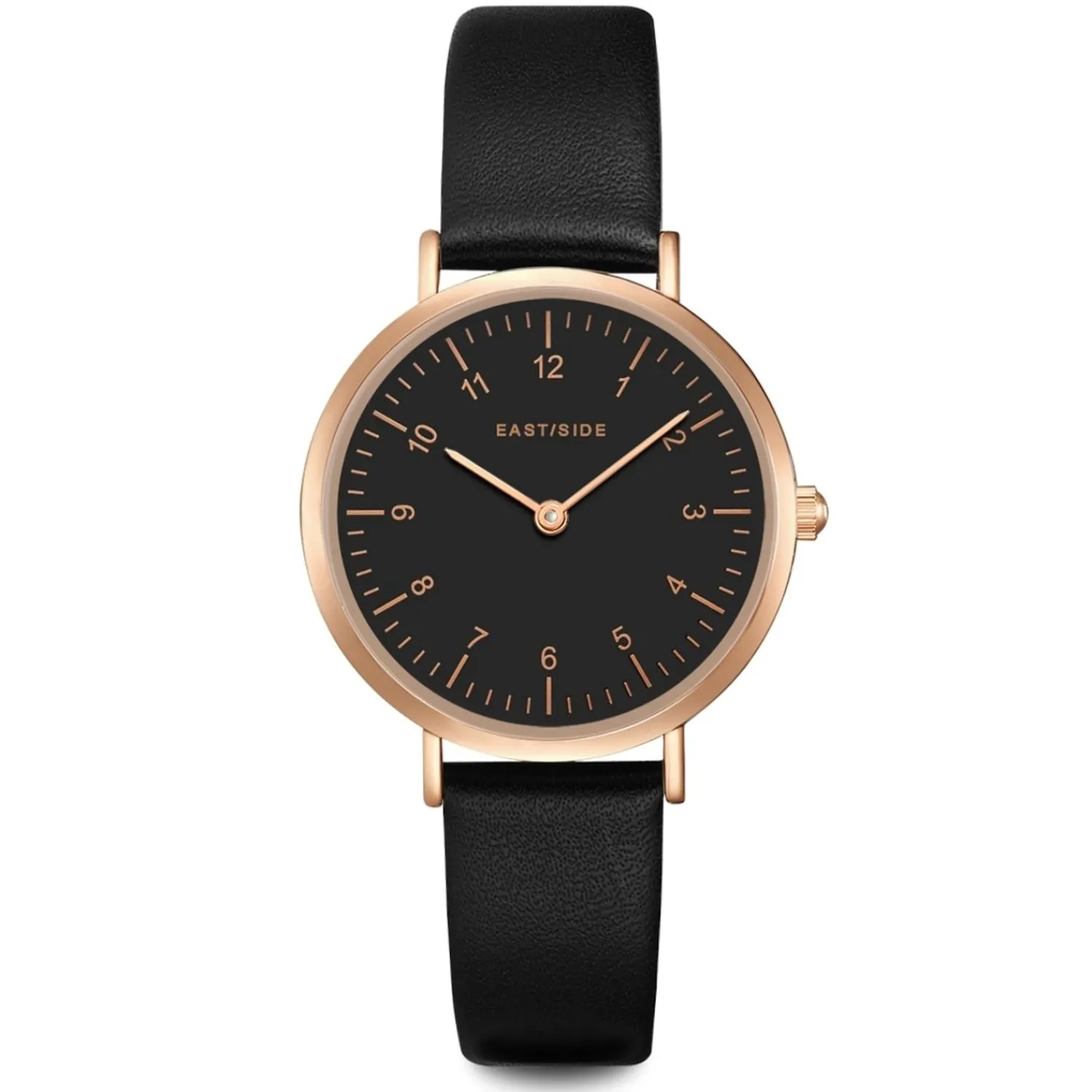 EASTSIDE Quartz Horloge Rosehill In Rosegoud Echt Leer In Zwart