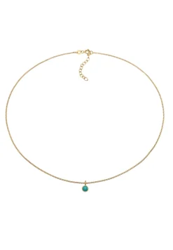 Elli Dames Choker Eenzaam Met Howliet Turkoois In 925 Sterling Zilver Verguld