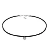 Elli Dames Choker Hart Hanger Velours Look In 925 Sterling Zilver