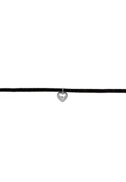 Elli Dames Choker Hart Hanger Velours Look In 925 Sterling Zilver