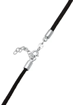Elli Dames Choker Hart Hanger Velours Look In 925 Sterling Zilver
