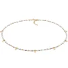 Elli Dames Choker Plaatje Glazen Kralen In 925 Sterling Zilver Verguld