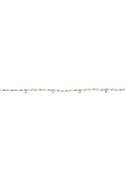 Elli Dames Choker Plaatje Glazen Kralen In 925 Sterling Zilver Verguld