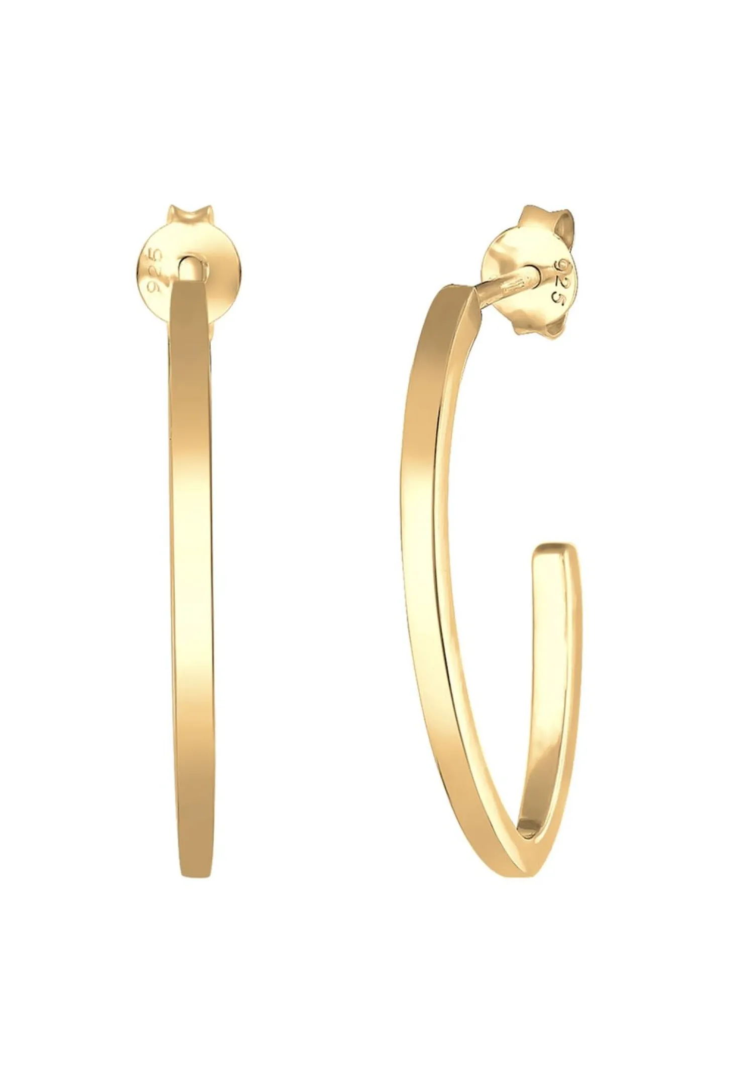 Elli Dames Creolen Ovaal Open Geo Basis In 925 Sterling Zilver