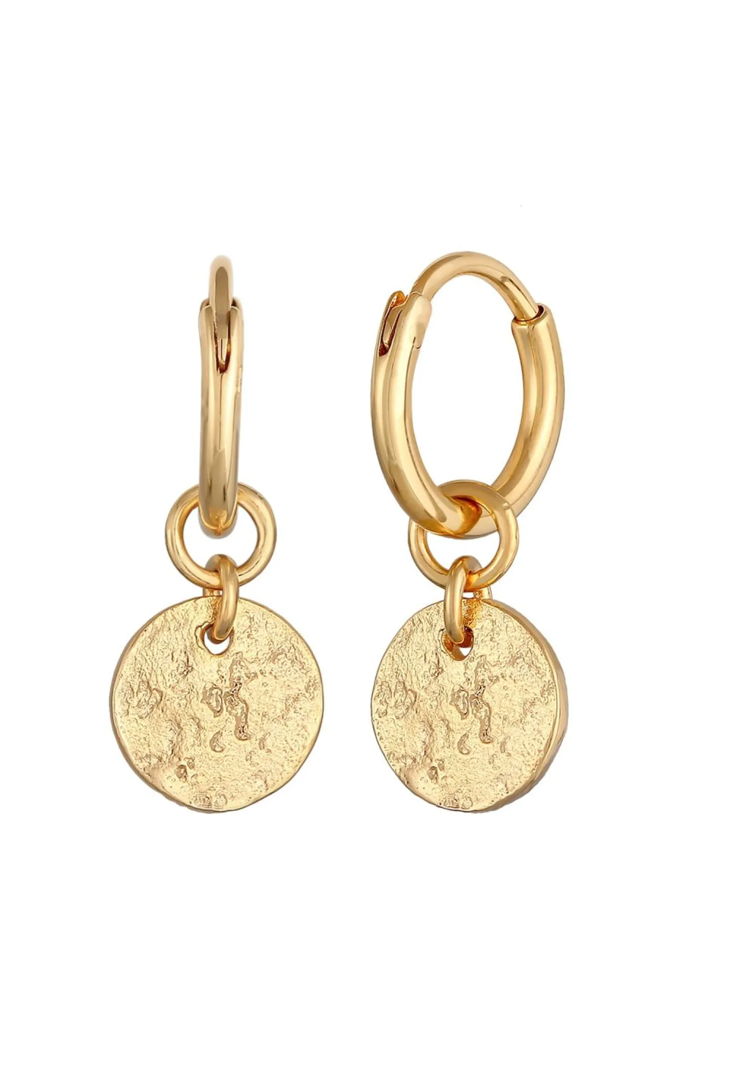 Elli Dames Creolen Plaatje Hanger Gehamerd Afneembaar In 925 Sterling Zilver