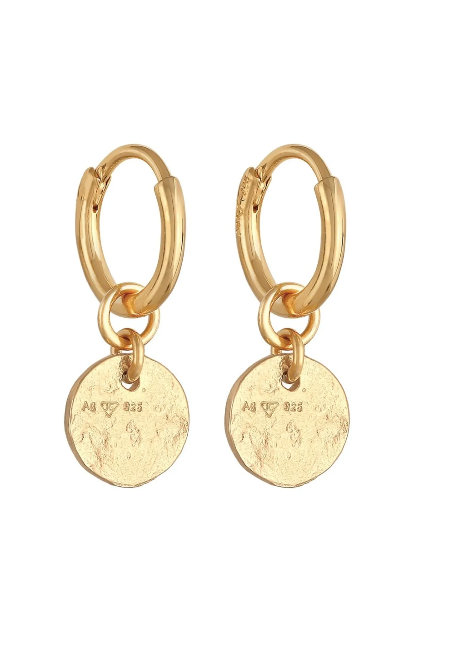 Elli Dames Creolen Plaatje Hanger Gehamerd Afneembaar In 925 Sterling Zilver