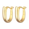 Elli Dames Creools Ovaal Chunky Clip-Sluiting In 925 Sterling Zilver