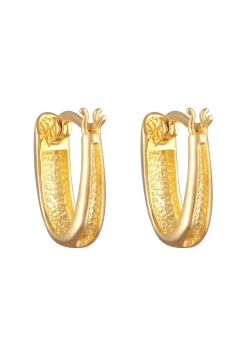 Elli Dames Creools Ovaal Chunky Clip-Sluiting In 925 Sterling Zilver