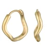 Elli Dames Creools Wave Design In 925 Sterling Zilver Verguld