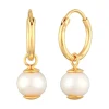 Elli Dames Creoolse Hanger Elegant Met Zoetwater Gekweekte Parels In 925 Sterling Zilver Verguld