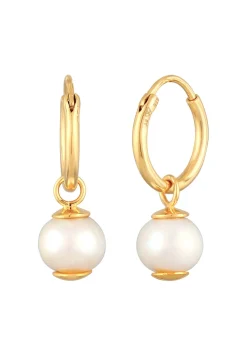 Elli Dames Creoolse Hanger Elegant Met Zoetwater Gekweekte Parels In 925 Sterling Zilver Verguld