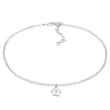 Elli Dames Enkelbandje Hanger Bloem Eenvoudig Met Kristallen In 925 Sterling Zilver