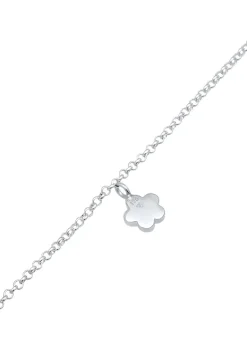 Elli Dames Enkelbandje Hanger Bloem Eenvoudig Met Kristallen In 925 Sterling Zilver