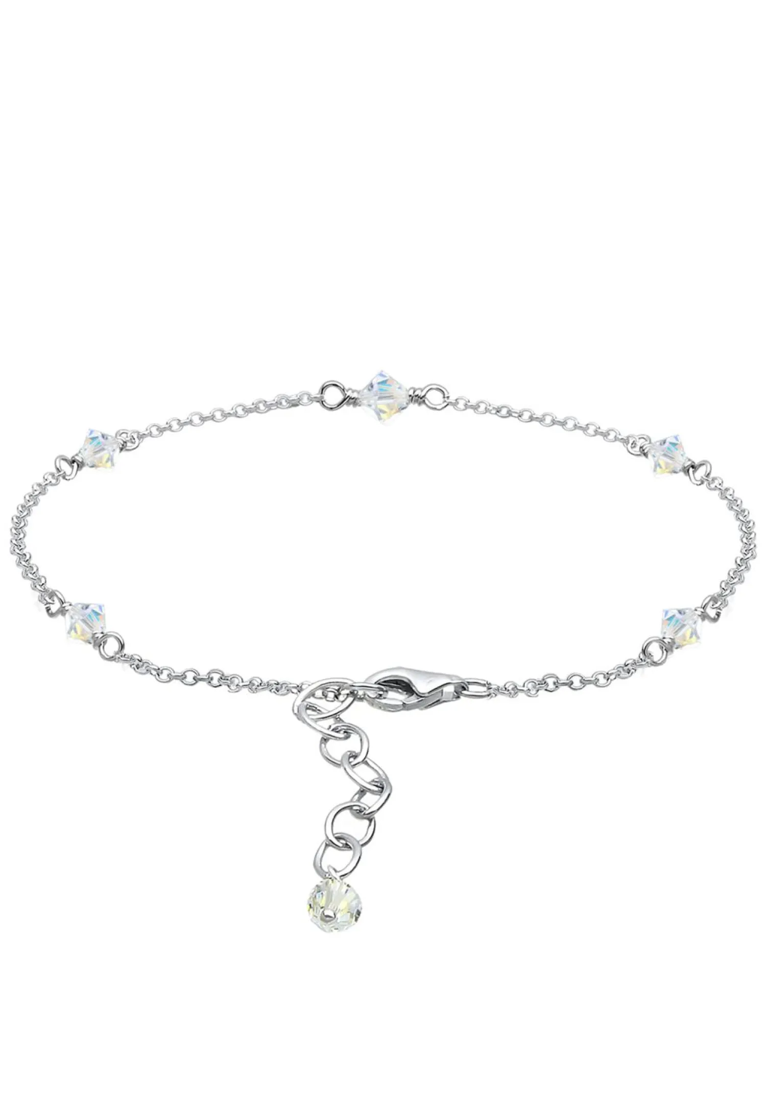 Elli Dames Enkelbandje Klassiek Met Kristallen In 925 Sterling Zilver