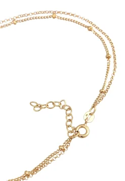 Elli Dames Enkelbandje Laagje Kralen Met Schelpkern Parel In 925 Sterling Zilver Verguld