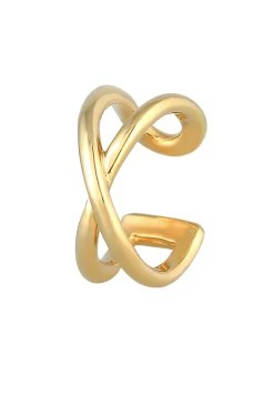 Elli Dames Enkelvoudige Oorklem Cross Trend Blogger In 925 Sterling Zilver Verguld