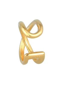 Elli Dames Enkelvoudige Oorklem Cross Trend Blogger In 925 Sterling Zilver Verguld
