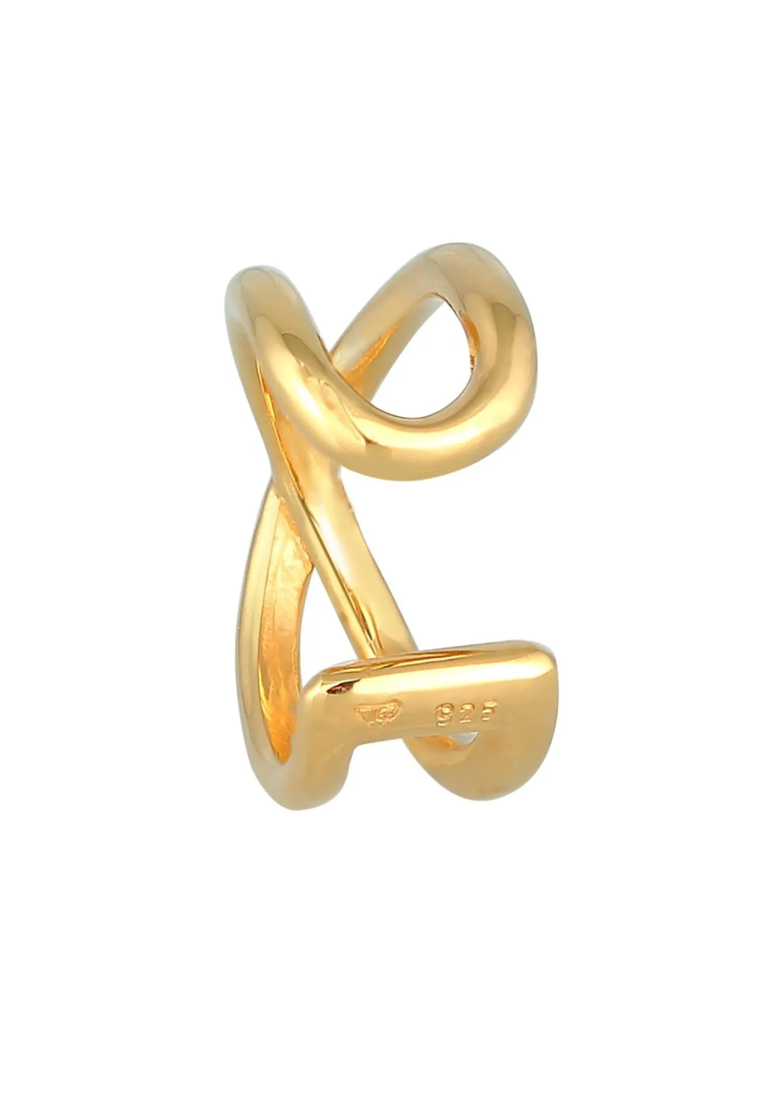 Elli Dames Enkelvoudige Oorklem Cross Trend Blogger In 925 Sterling Zilver Verguld