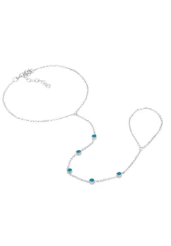 Elli Dames Handketting Accessoire Fonkelend Met Kristallen In 925 Sterling Zilver Verguld