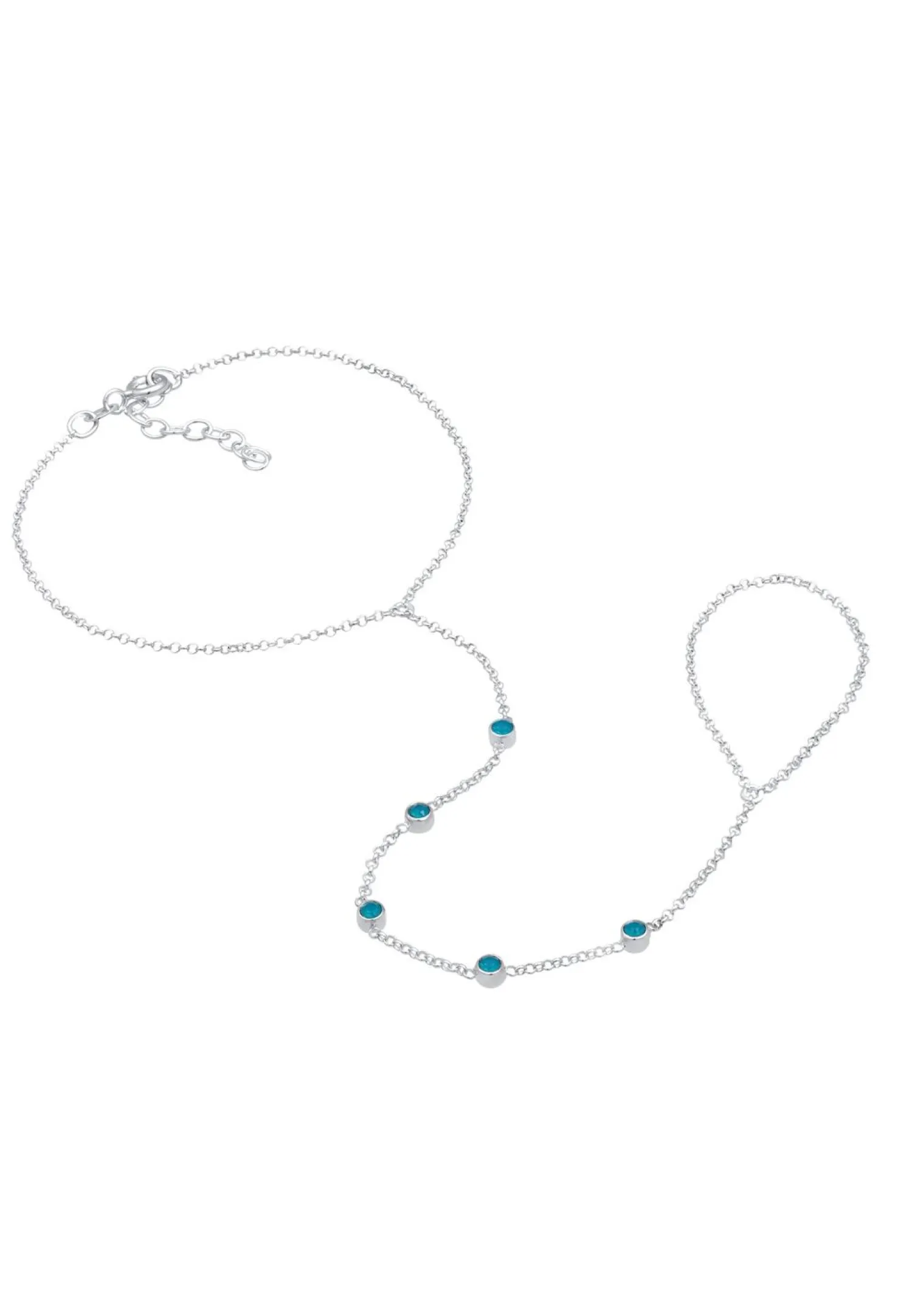 Elli Dames Handketting Accessoire Fonkelend Met Kristallen In 925 Sterling Zilver Verguld