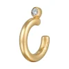 Elli Dames Oorklem Eenzaam Basis Met Kristal In 925 Sterling Zilver Verguld