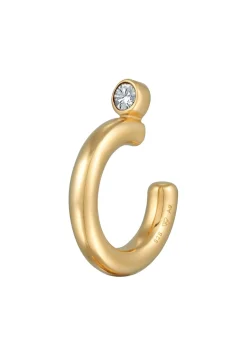 Elli Dames Oorklem Eenzaam Basis Met Kristal In 925 Sterling Zilver Verguld