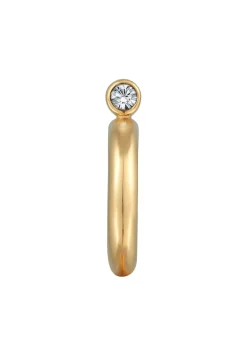 Elli Dames Oorklem Eenzaam Basis Met Kristal In 925 Sterling Zilver Verguld