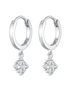 Elli DIAMONDS Dames Creools Hanger Fonkelend Met Diamant (0,056 Ct.) In 925 Sterling Zilver