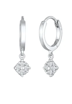 Elli DIAMONDS Dames Creools Hanger Fonkelend Met Diamant (0,056 Ct.) In 925 Sterling Zilver