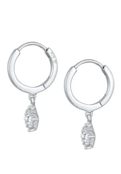 Elli DIAMONDS Dames Creools Hanger Fonkelend Met Diamant (0,056 Ct.) In 925 Sterling Zilver