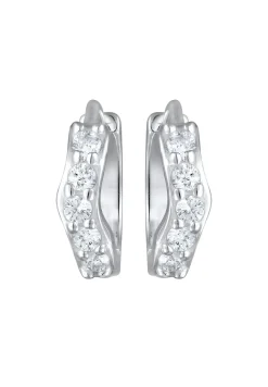 Elli DIAMONDS Dames Creools Basis Met Lab-Gekweekte Diamanten (0,07 Ct) In 925 Sterling Zilver