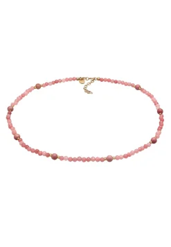 Elli PREMIUM Dames Choker Glaskralen Met Agaat In 925 Sterling Zilver Verguld