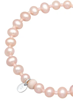 Elli PREMIUM Dames Kralen Roos Met Gekweekte Zoetwaterparels In 925 Sterling Zilver