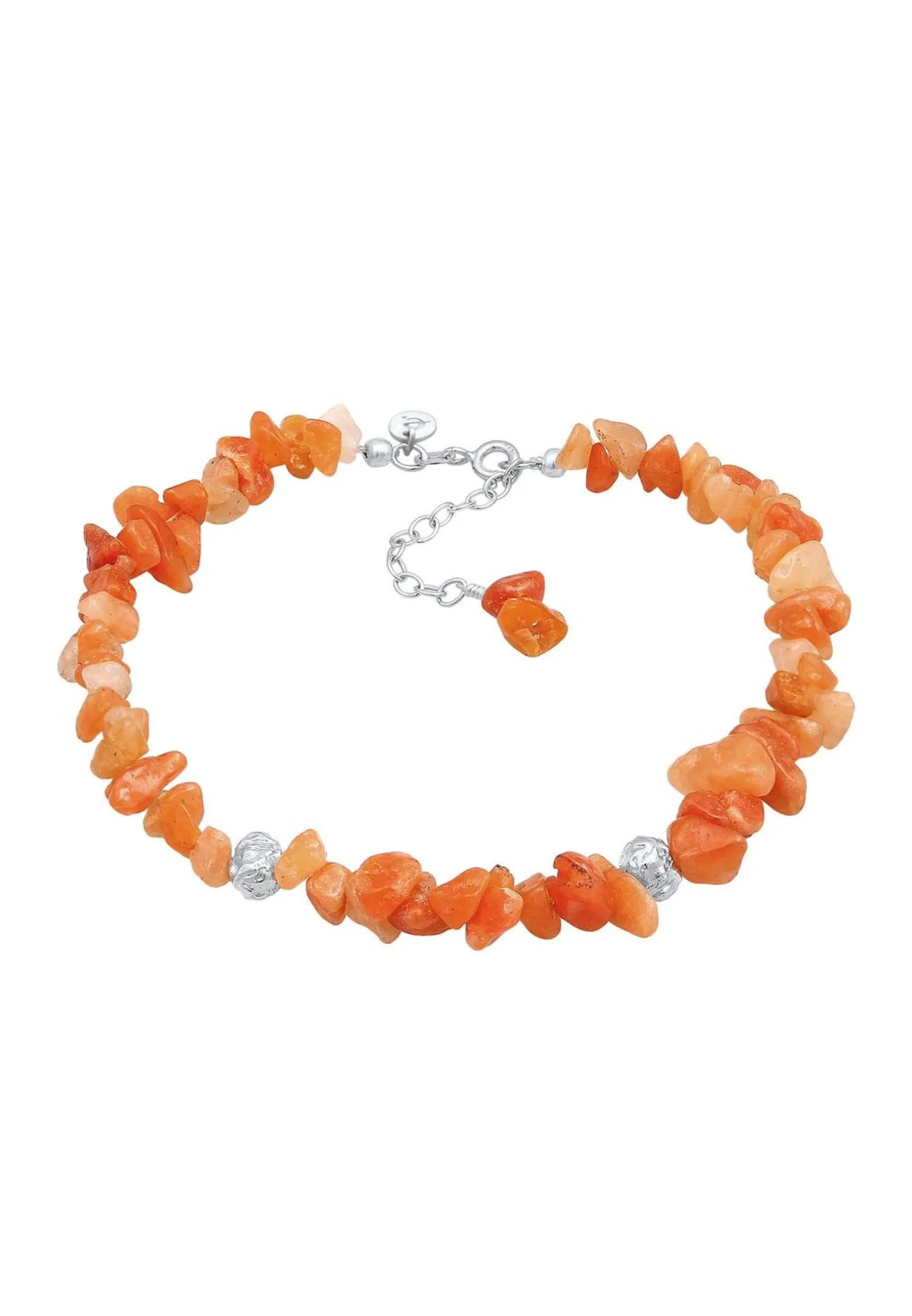 Elli PREMIUM Enkelbandje Dames Splinter Natuur Met Aventurijn Stenen In 925 Sterling Zilver