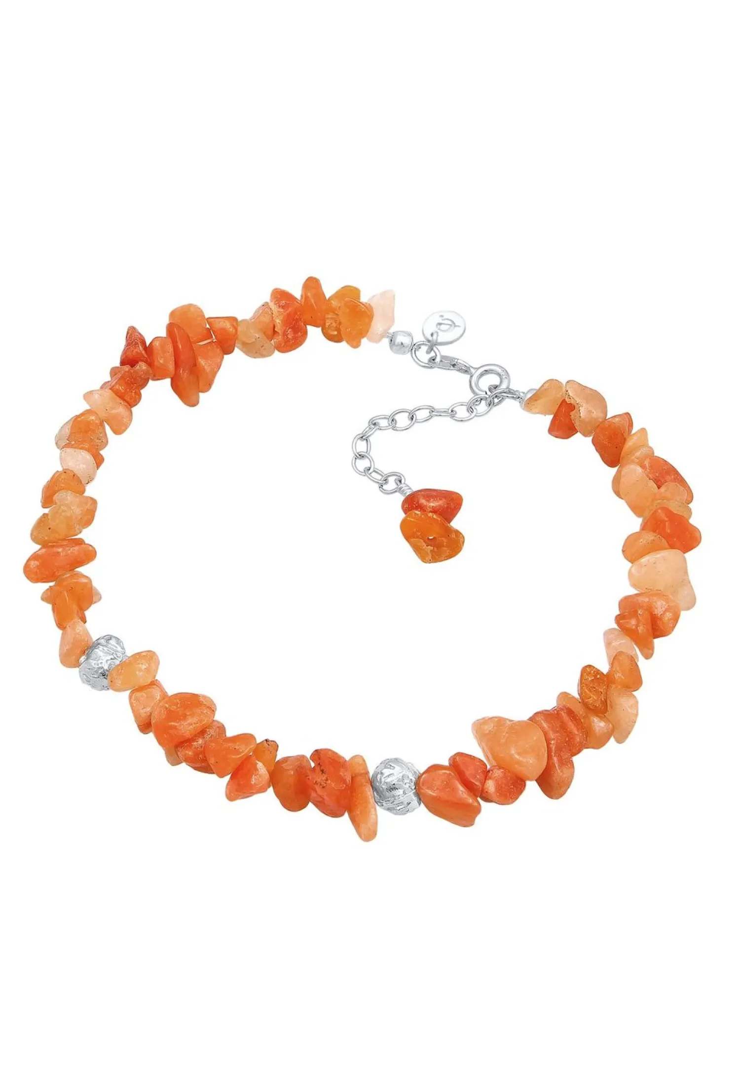 Elli PREMIUM Enkelbandje Dames Splinter Natuur Met Aventurijn Stenen In 925 Sterling Zilver