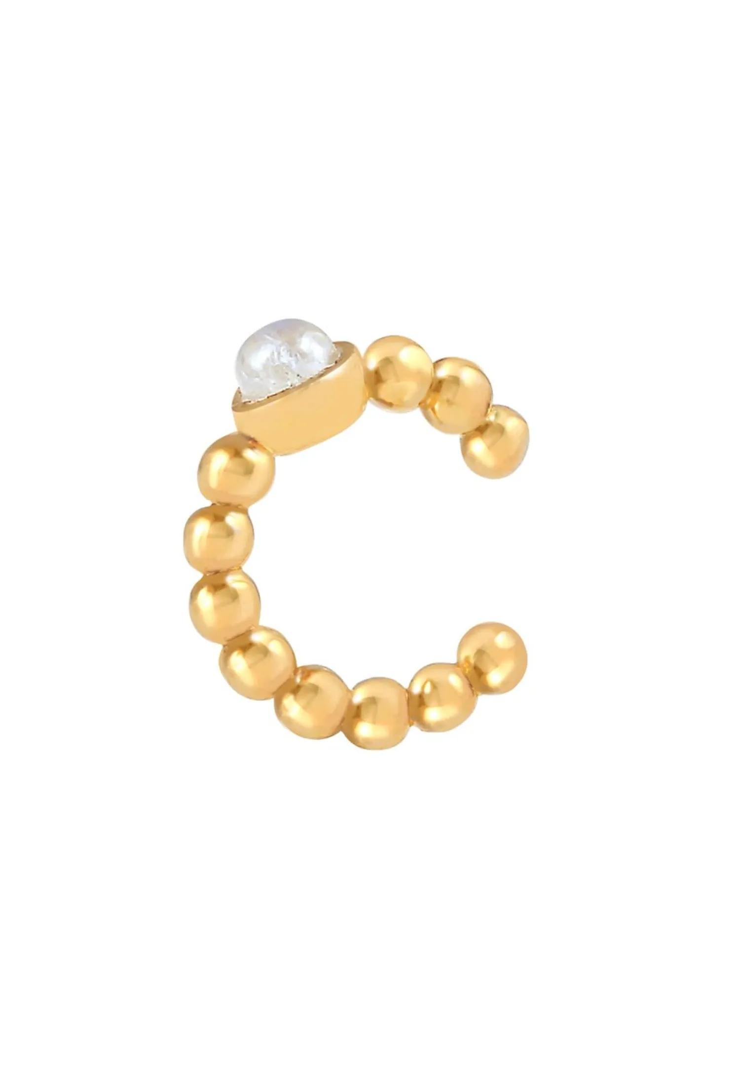 Elli Single Earcuff Ohrklemme Mondstein 925 Silber