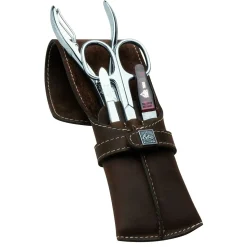 ERBE Manikure Set Taschen-Etui Mit Stecklasche Serie Mountain Bear, Braun, 4-Tlg.