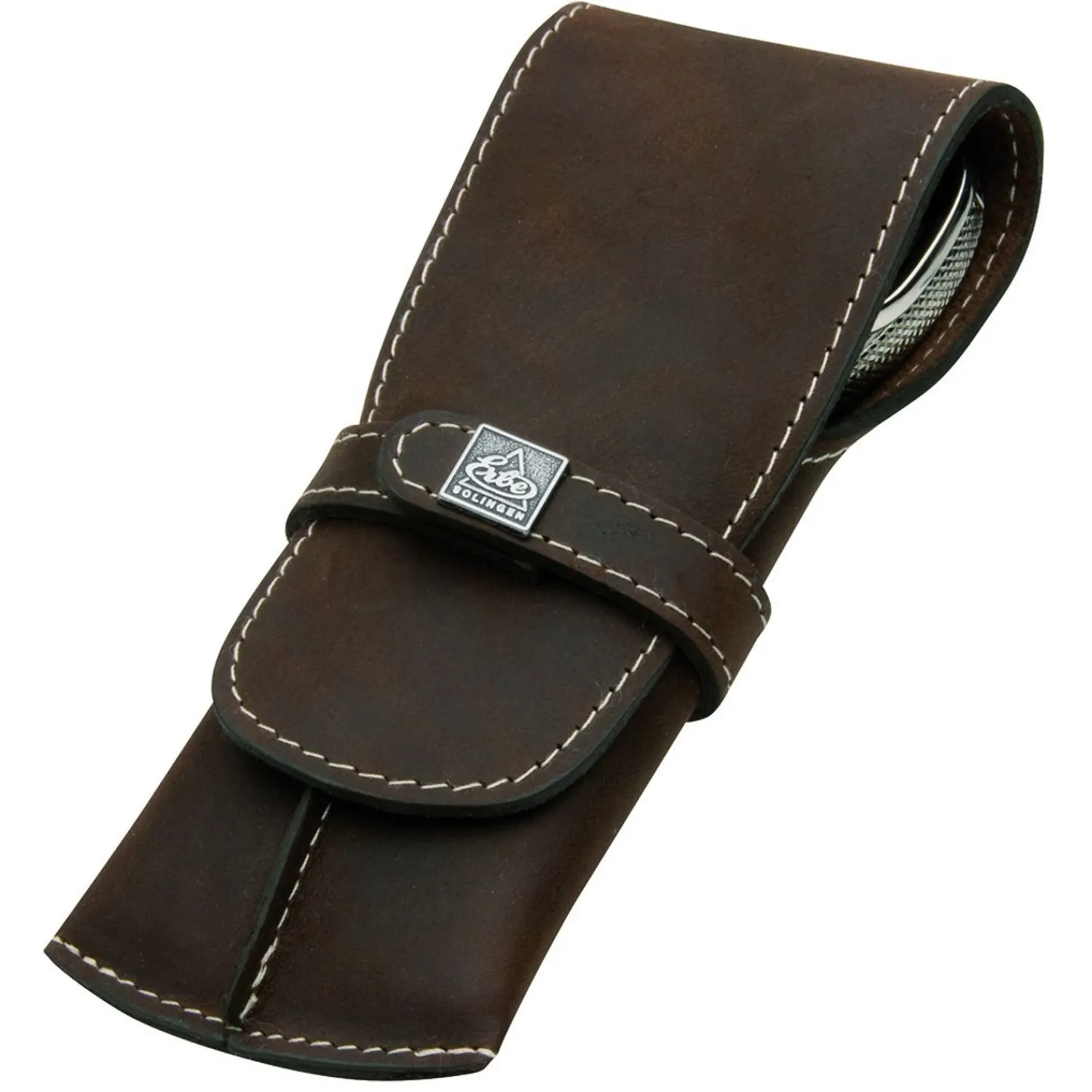 ERBE Manikure Set Taschen-Etui Mit Stecklasche Serie Mountain Bear, Braun, 4-Tlg.