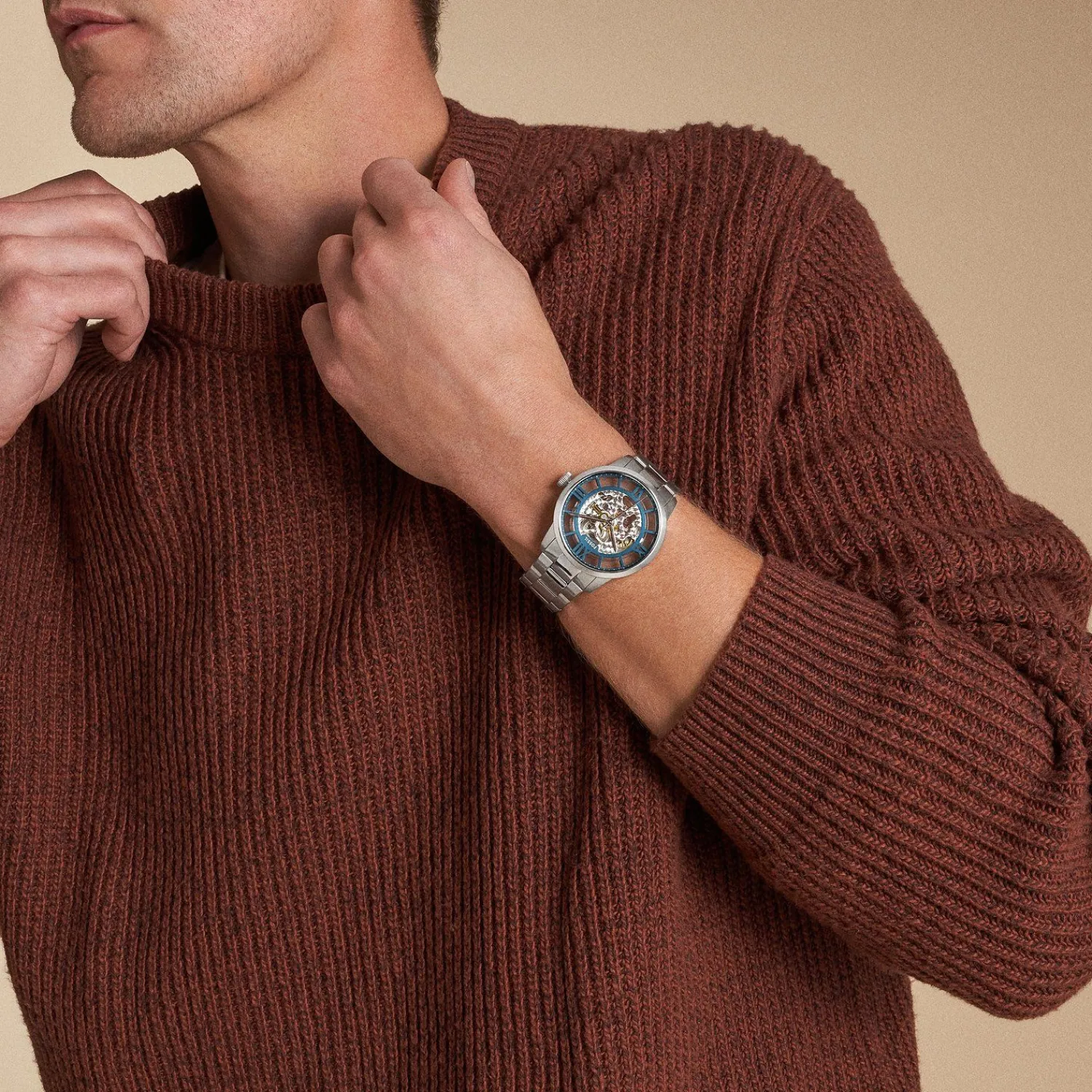 Fossil Herenhorloge Edelstaal