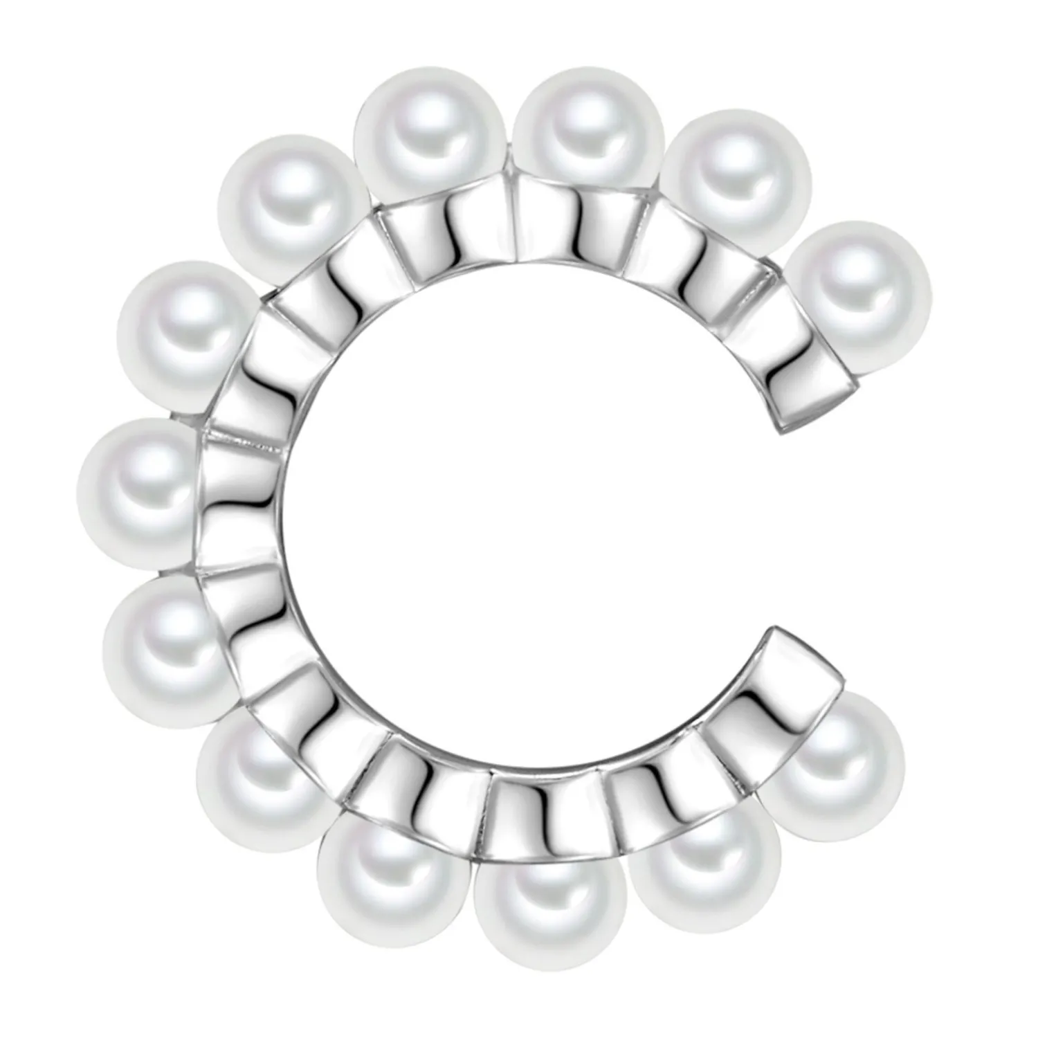 Glanzstücke München Glanzstucke Munchen Zilveren Oor Manchet Sterling Zilver Schelpparels In Zilver