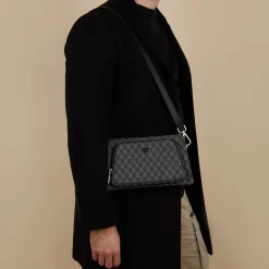 Guess Jet Set Heren Clutch/Crossbody Tas Kunstleer - Zwart