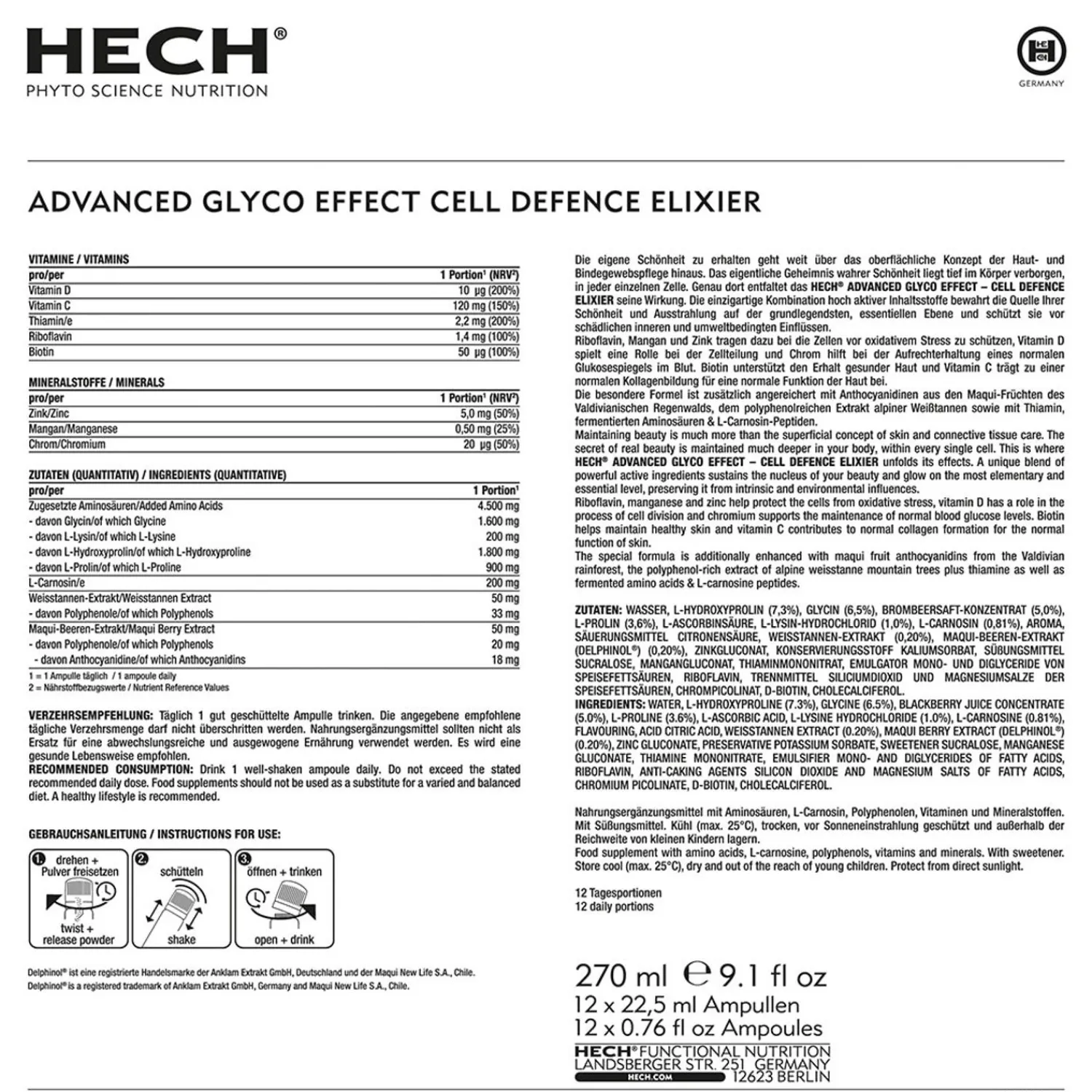HECH Geavanceerde Glyco-Effect Celverdedigingselixer