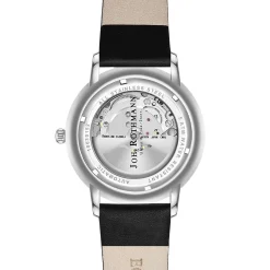 Joh. Rothmann Zelfopwindend Horloge Classic In Zilver Echt Leer In Zwart
