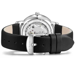 Joh. Rothmann Zelfopwindend Horloge Classic In Zilver Echt Leer In Zwart