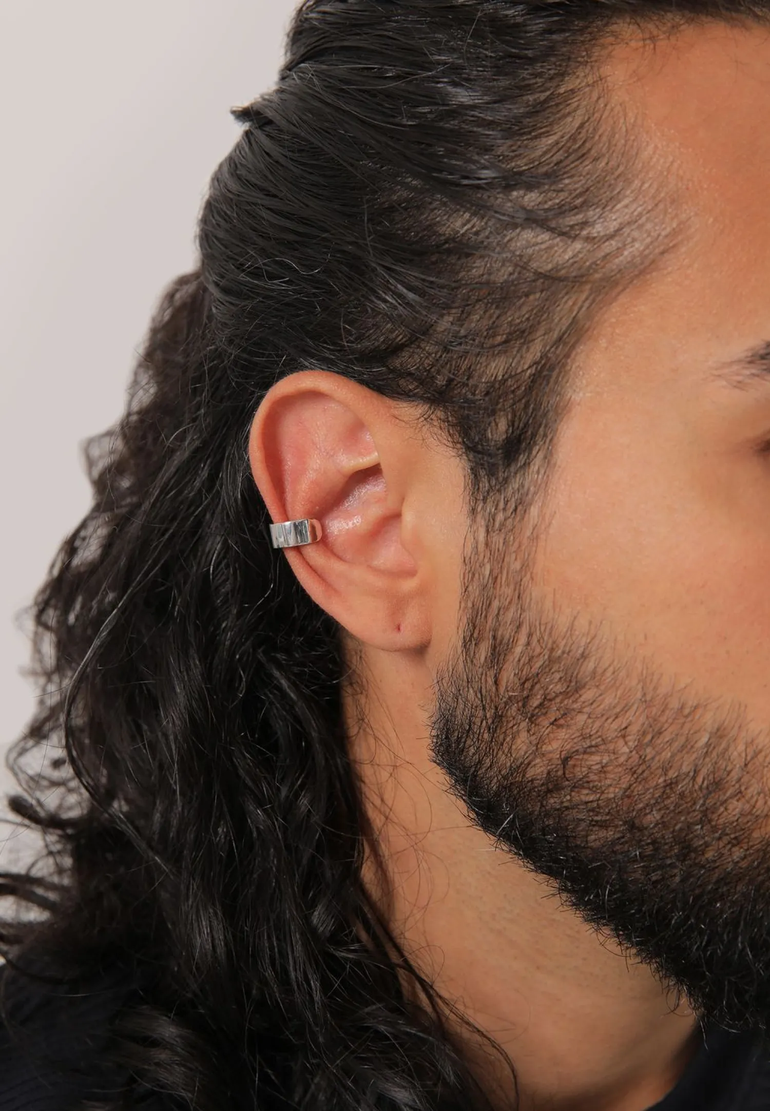KUZZOI Heren Enkele Oorklem Basis Trend Blogger In 925 Sterling Zilver