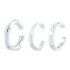 KUZZOI Heren Oorklem Set Van 3 Geo Organiek In 925 Sterling Zilver
