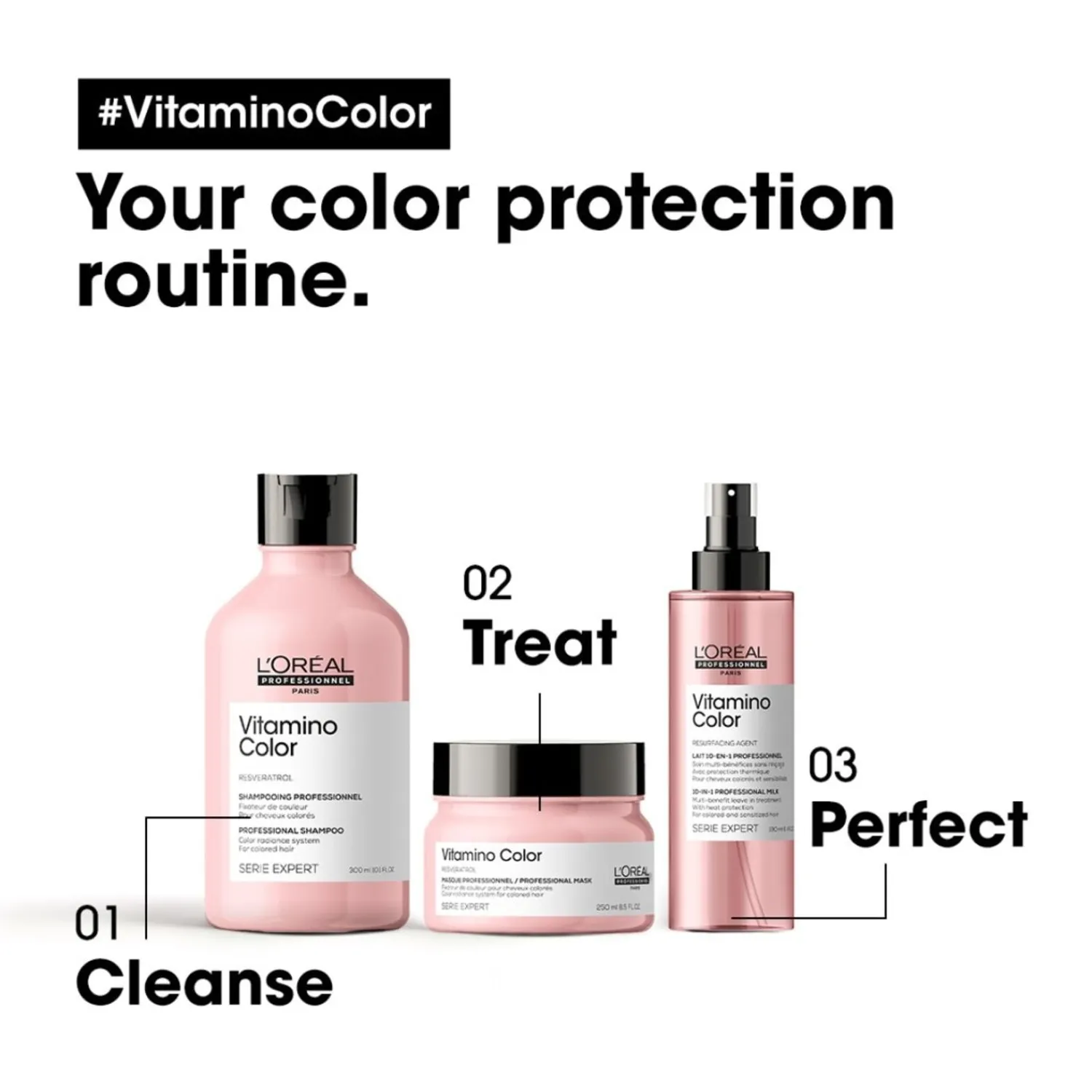L´Oréal Professionnel L'Oreal Professionnel Vitamino Color Shampoo, Masker & 10-In-1 Spray Trio