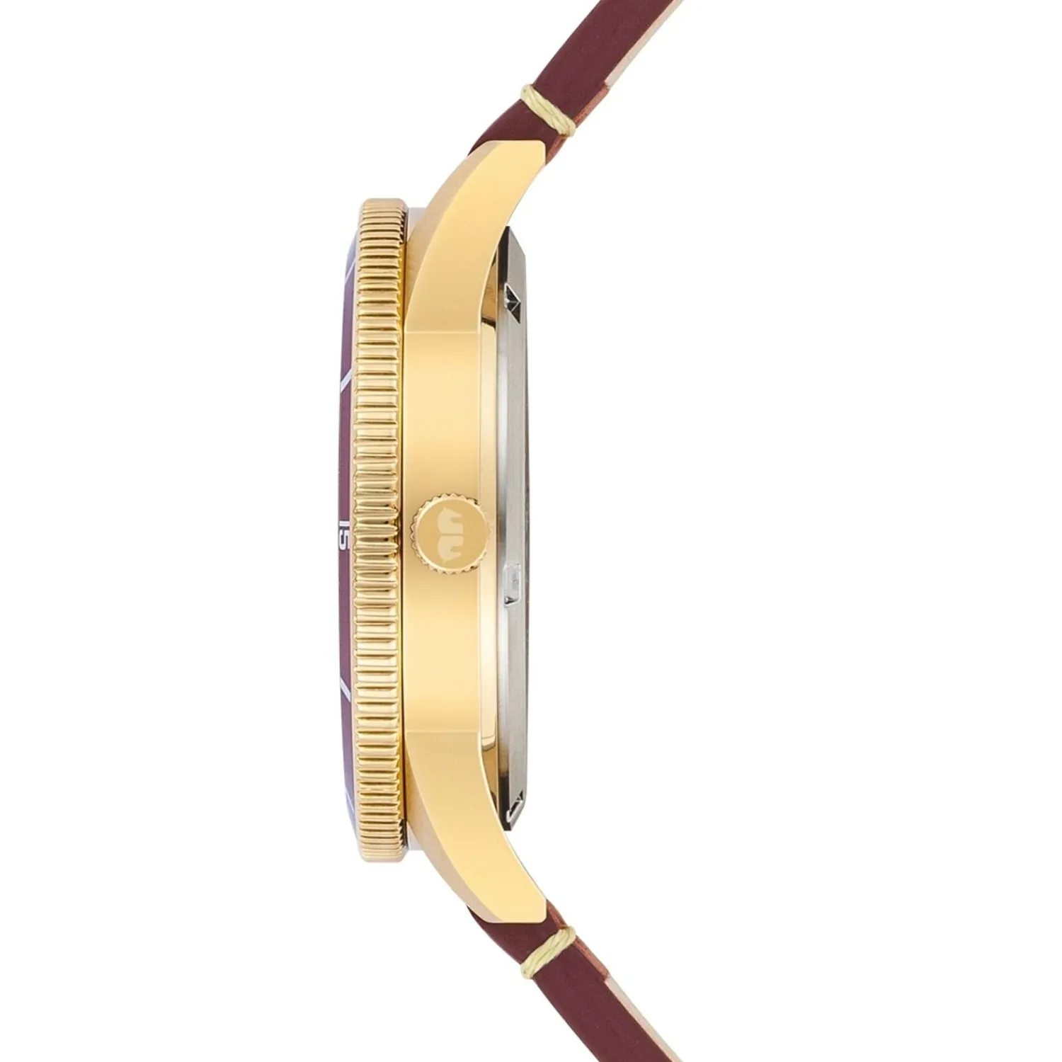 Rhodenwald & Söhne Rhodenwald & Sohne Quartz Horloge Vintage Ii Van Echt Leer In Rood